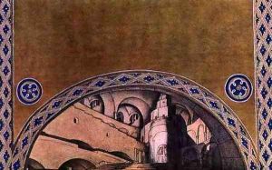Scenery Design for the Martyr of St. Sebastian, c.1911-22 by Leon Samoilovitch Bakst