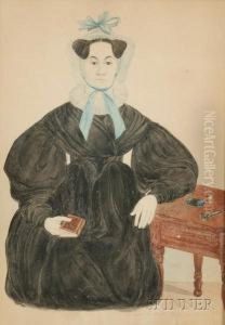 Portrait Of "mrs. Christiana Post Aged 43 Years 1835." by Henry Walton