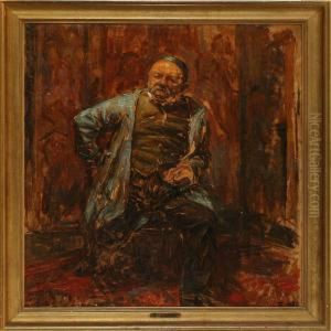 Portrait Of A Thepainter Kristian Zahrtmann by Sigurd Wandel