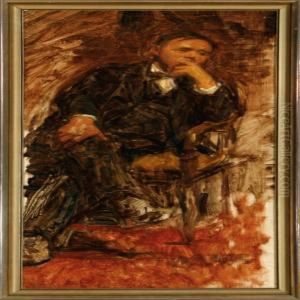 A Portrait Of The Danish Painter Svend Hammershoi by Sigurd Wandel