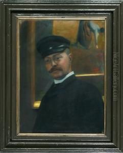 A Man With A Cap Portrayed En Face
