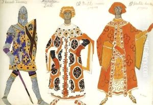 Costume designs for Le Martyre de Saint-Sebastien by Leon Samoilovitch Bakst
