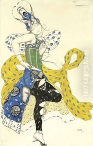Costume design for the ballet 'La Peri' by Leon Samoilovitch Bakst