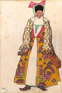 Costume Design for Moskva - Woman by Leon Samoilovitch Bakst