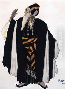 Costume Design for Judith a Jewish Elder by Leon Samoilovitch Bakst