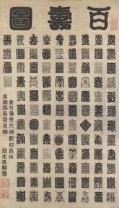 Shou Character In One Hundred Scripts by Xun Wang