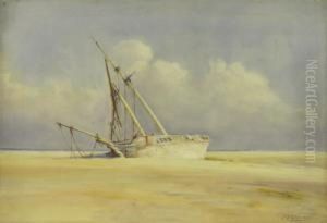 Shipwreck On The Beach by Charles Edward Wanless