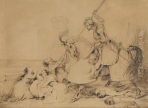 Chevalier Sur Fondde Tours by Gustaaf Wappers