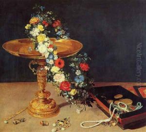 Still-Life with Garland of Flowers and Golden Tazza 1618