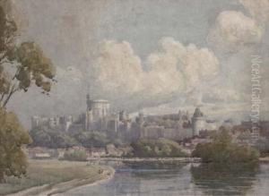 Windsor Castle From Across The River by Samuel Warburton