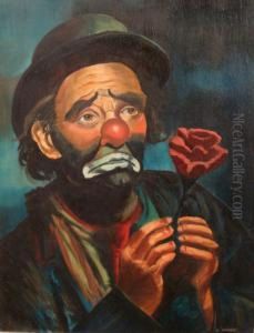 Clown Holding A Rose