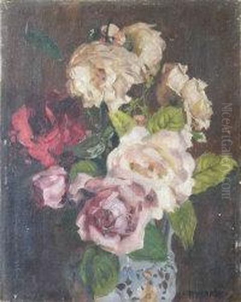 Roses In An Ironstone Jug - view 1