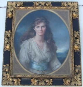 An Oval Portrait Of The 10th Countess Of Coventry