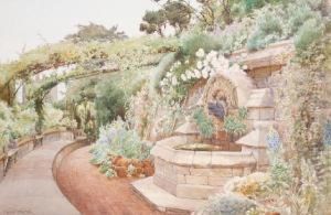 The Time Of Roses, Fountain Terrace, Normantower Garden by Cyril Ward
