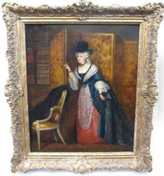 Elegant Lady Spying In A Library. - view 1