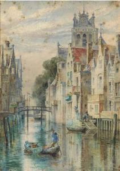 Punting Along A City Canal - view 1