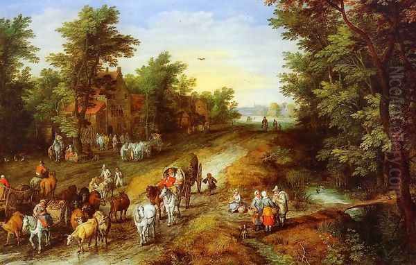 Rustic Landscape with Inn and Travellers - view 1