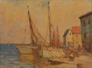 Harbor Scene With Boats by William, Ward Jnr.