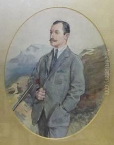 Country Landowner With Gun In Landscape