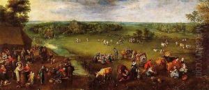 Flemish Dairy Farm by Jan The Elder Brueghel