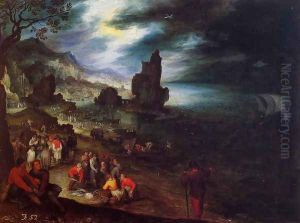 Coastal Landscape with the Sacrifice of Jonas by Jan The Elder Brueghel