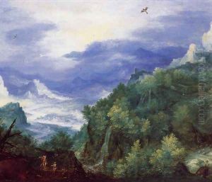 Mountain Landscape with View of a River Valley by Jan The Elder Brueghel
