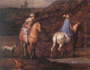 Travellers on the Way [detail: 1] by Jan The Elder Brueghel