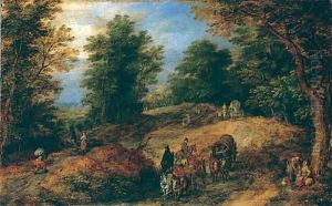 Landscape with Travelers on a Woodland Path ca 1607 by Jan The Elder Brueghel