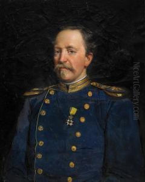 Portratt Av Friherre Kapten Lars Gustav Von Paykull Ikladd Uniformsrock Med Svardsorden - Midjebild - view 1
