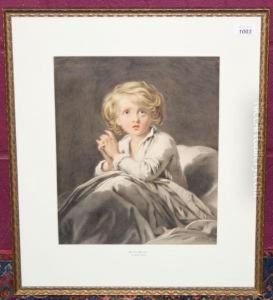 Study Of A Child In Bed Saying Their Prayers by William Warman