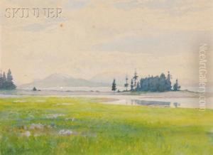 Landscape With Distant Mountains by Harold Broadfield Warren