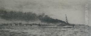 Procession Of Navy Ships