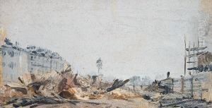 The City Ruins; View Of A Lake At Dusk by Andrew W. Warren