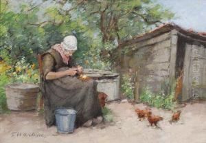 The Peeling Of Potatoes In Thesun by Fraukje Wartena
