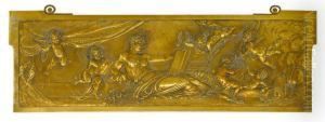 The Rectangular Brass Relief Plaque Depicting Venus Attended By Putti by Carl Waschmann