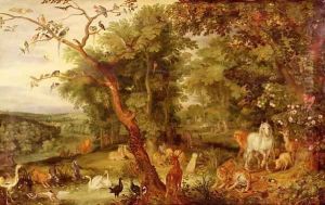 The Garden of Eden in the background The Temptation
