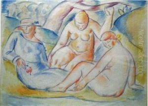 Trois Femmes Dans Un Paysage