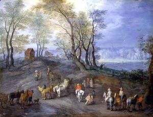 The Road to the Market by Jan The Elder Brueghel