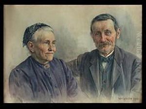 Portrait Eines Alteren Paares by Hermann Ernst Georg Wassmuth