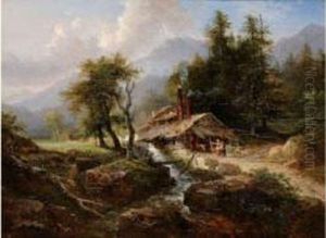 Chalet De Montagne Au Bord D'un Torrent