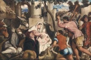 Adoration Of The Shepherds by Louisa Lady Waterford