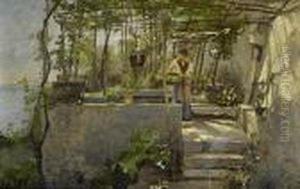 Mediterranean Garden by John William Waterhouse