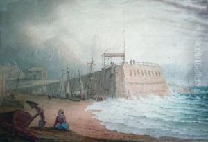 A Scene On The Shore At Broadstairs