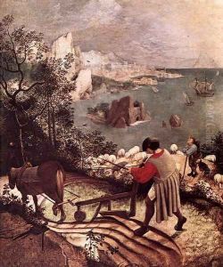 Landscape with the Fall of Icarus (detail) 1555 by Jan The Elder Brueghel