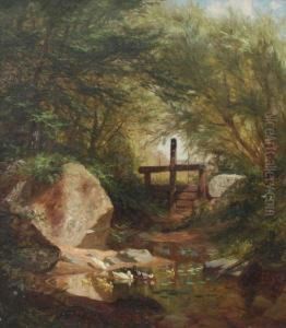 Ducks At The Levy,
Oil/canvas by Marcus Waterman
