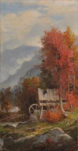 Autumn Landscape With Old Mill - view 1