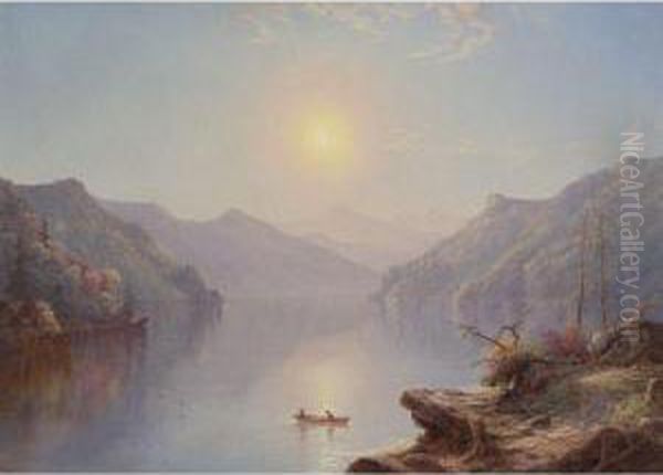 River Landscape At Daybreak - view 1