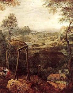 Magpie on the Gallow (detail) 1568 by Jan The Elder Brueghel