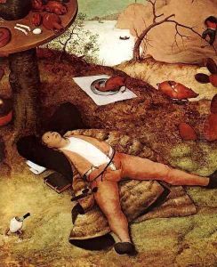 The Land of Cockaigne (detail) 1567 by Jan The Elder Brueghel