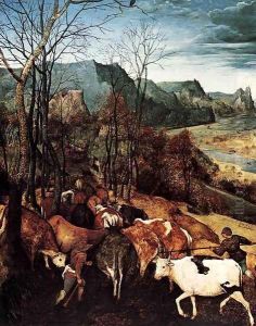 The Return of the Herd (detail) 1565 by Jan The Elder Brueghel